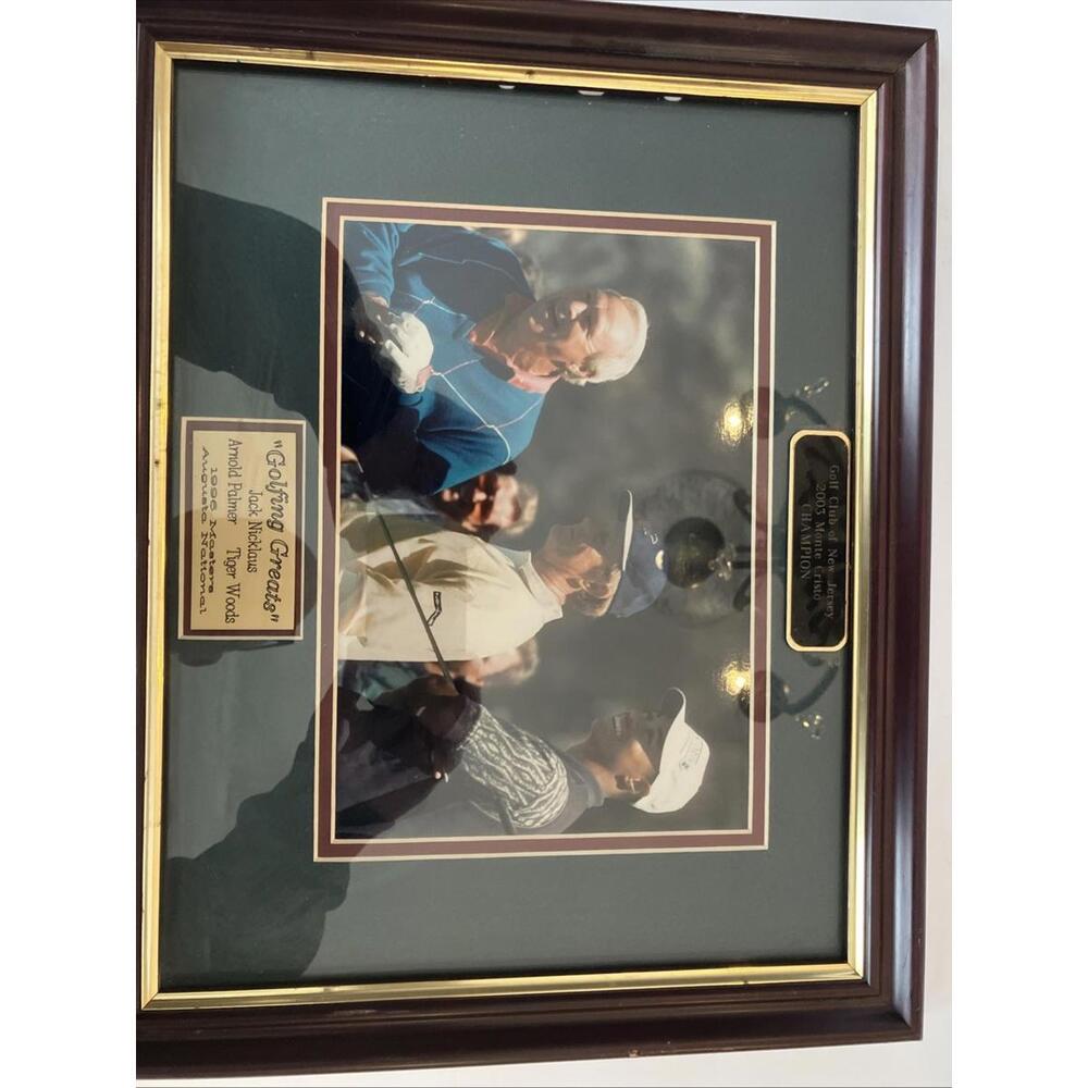 PGA Masters Augusta 1996 Framed Photo w/ Arnold Palmer Jack Nicklaus Tiger Woods - Picture 5 of 10